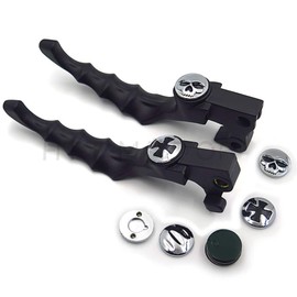 XKH- Motorcycle Parts Brake Clutch Hand Lever Compatible with Sportster 1200 883 883R Forty Eight Seventy Two Black Levers with Black Zumbie Cross Groove Covers [B00Y44ICNK]