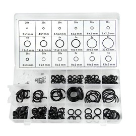 225 Pcs O-Ring O-Ring Set, General Purpose, Gasoline, Oil-Resistant, Heat Resistant, Rubber, Water Leakage, Gasket