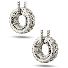 Women's Stainless Steel Tire Necklace-Phil 4:13