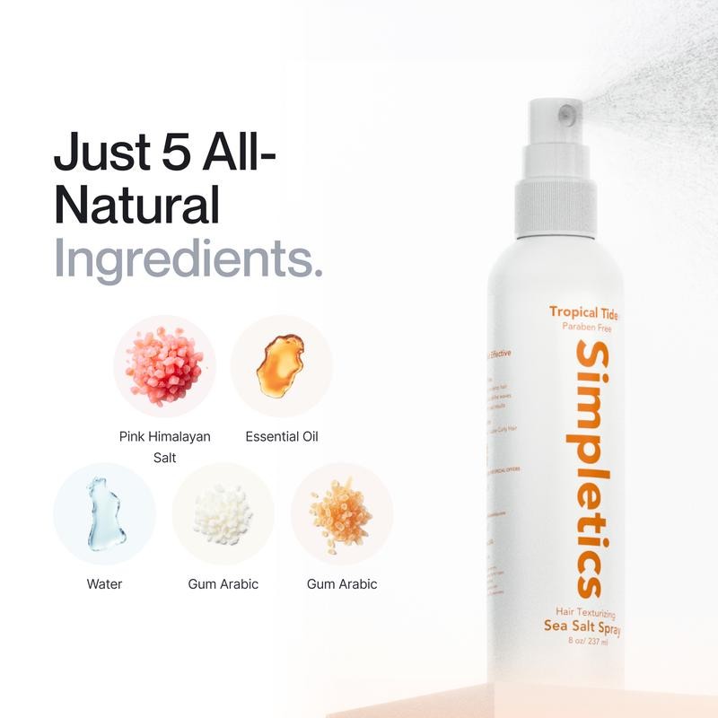 Simpletics - Sea Salt Spray - Texturizing Product for Fluffy,
