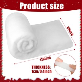Fairooth Christmas Snow Blanket Roll 5ft x 10ft Artificial White Snow Cover Soft Thick Fluffy Snow Blanket Faux Indoor Snow Party Table Runner for Winter Village Holiday Crafts Backdrop Decor
