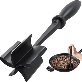 Meat Chopper for Ground Beef – Heat Resistant Nylon Meat Masher with 5 Curved Blades for Hamburger Meat, Mixing & Mashing Kitchen Tool