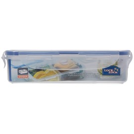 LocknLock Easy Essentials On The Go Meal Prep Lunch Box, Airtight Containers with Lid, BPA Free, Rectangle (3 Section) -27 oz, Clear