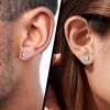 Moissanite Stud Earrings, 1ct Round Cut D Color VVS1 Clarity