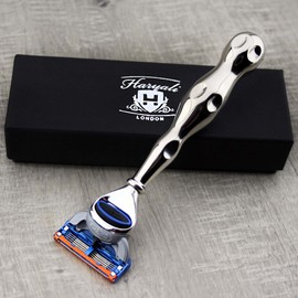 Haryali London 5 Edge Shaving Razor Specially Designed Hollow Handle in German Stainless Steel Perfect Safety Razor For Men