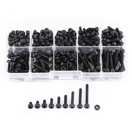 Tornillos M3 280PCS Tornillos y Tuercas Hex de Acero de Aleación Grade 12.9 con Caja de Almacenamiento 4/5/6/8/10/12/16/20/25mm Herramientas de Reparación