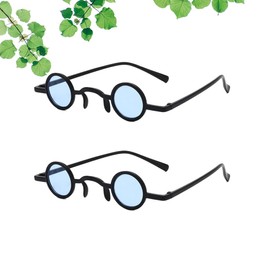 SAFIGLE 2pairs Retro Funny Sunglasses for Men Women Decor Glasses Black Frame Eyeglass Pattern Lightweight for Parties Festivals