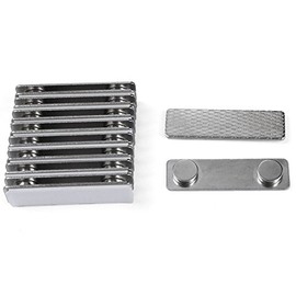 Applied Magnets® 10 Sets Strong Steel Name Badge Magnets - Magnetic Name Tag Holders with 2 Neodymium Magnets