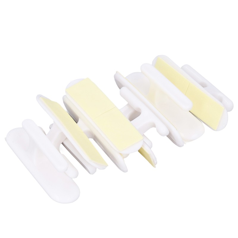 8Pcs Wall Self Adhesive Curtain Hooks White Reusable Plastic Curtain