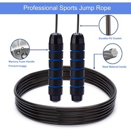 MyDear Cuerda para Saltar, Fácilmente Ajustable Manijas Cómodas, 300CM Cable, Rodamientos de Bolas de Acero Ergonómico y Mango Antideslizante, Cuerda Ligera y Ajustable Mejor para Entrenamiento Aeróbico de Velocidad de Entrenamiento, Entrenamiento de Resi