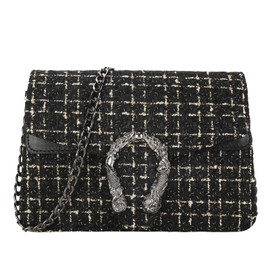 FGJKKK Crossbody Bags for Women Small Handbag Purse Trendy Shoulder Bag Clutch Evening Bag Quilted Satchels, with Chain Strap (black)