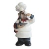 14.25 Inch Chef Serving and Drinking Wine Figurine