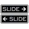 Classic Slide Door Sign - Black - Large