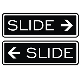 Classic Slide Door Sign - Black - Large
