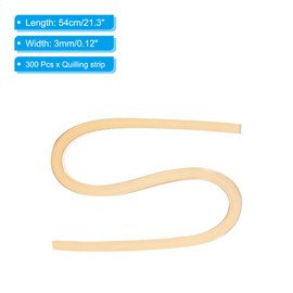 PATIKIL Quilling Strips Paper 300pcs 1/8"(3mm) 54cm Origami Paper Quilling Strip for Art DIY Hand Craft Christmas Metallic Champagne