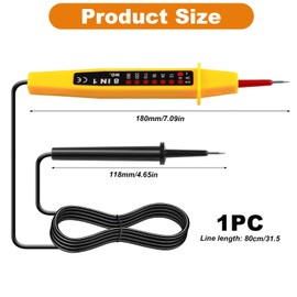 2 Poliger Spannungsprüfer 6-380V AC/DC, Zweipoliger Spannungsmesser 8 In 1, Durchgangsprüfer Robuster mit LED Anzeige, Phasenprüfer Multifunktional Hochpräzise für Inspektion und Wartung