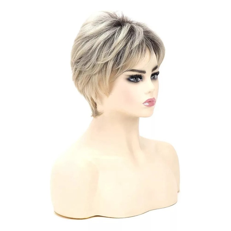 generic W Pelucas Cortas De Corte Pixie Rubio Para Mujeres