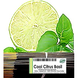 Oakland Gardens Premium Hand Dipped Incense Sticks, You Choose The Scent. 100 Sticks. (EO Cool Citrus Basil)