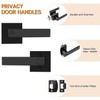 Probrico 3 Pack| Matte Black Square Privacy Door Levers Heady