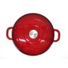 5QT Red Enamel Coated Cast Iron Dutch Oven with Silver