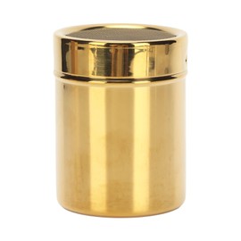 Powder Shaker Stainless Steel Rust Resistance Gold Fine Mesh Powder Sugar Shaker for Kitchen