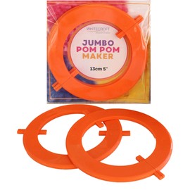 Whitecroft Essentials Large Jumbo Split Pom Pom in 2 Parts for Easy Making of 13cm 5" Pom Poms