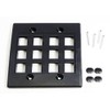 RiteAV - Keystone Wall Plate Double Gang 12-Port Black (1
