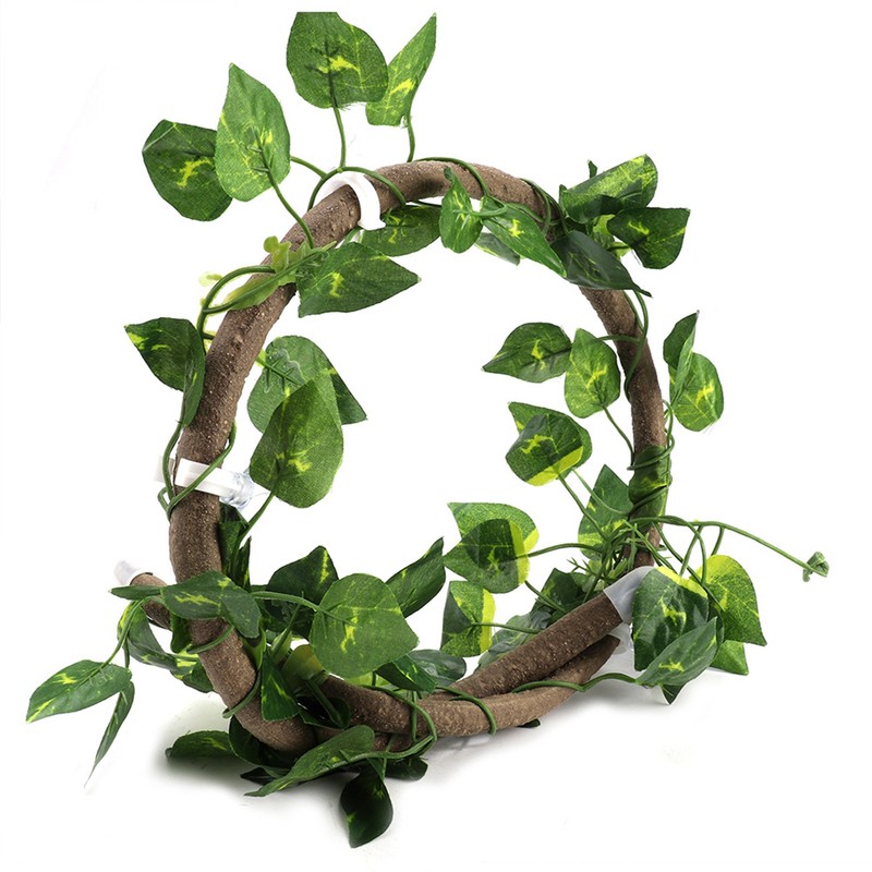 Reptile Climbing Branch Flexible Jungle 3.28ft Rattan 1Pc Vine(3.28ft Rattan+Scindapsus
