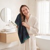 REDKISS 100% Cotton Hand Towels for Bathroom, Green Checkered Towel,