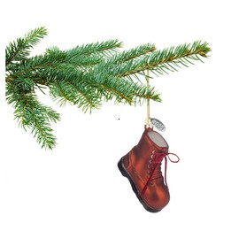 2025 Camping Ornaments Backpacking, Hiking Ornament - Stunning Deluxe Glass Hiking Boot, Large 5" Size - Comes in a Gift Box so It's Ready for Giving