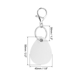 [PATIKIL] Leather Key Chain Leather Keychain with Key Ring Keychain Holder for Key ID Key Card, white