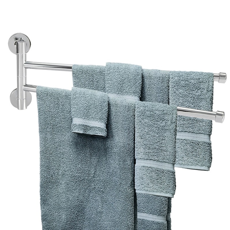 Bathroom Wall Mounted Towel Rack Swing Out Rotating Towel Hanger