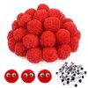 TOAOB 50pcs 1.18 Inch Pom Poms Red Craft Pom Poms