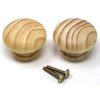 fiXte 2 x Natural Wood Cupboard Cabinet Door Knob Pine