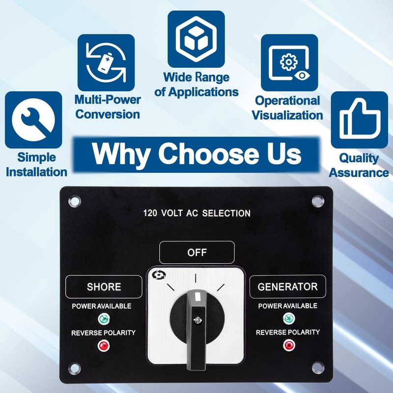 Sekelo AC Rotary Switch Panel 2 Position 120V 30A- Efficient