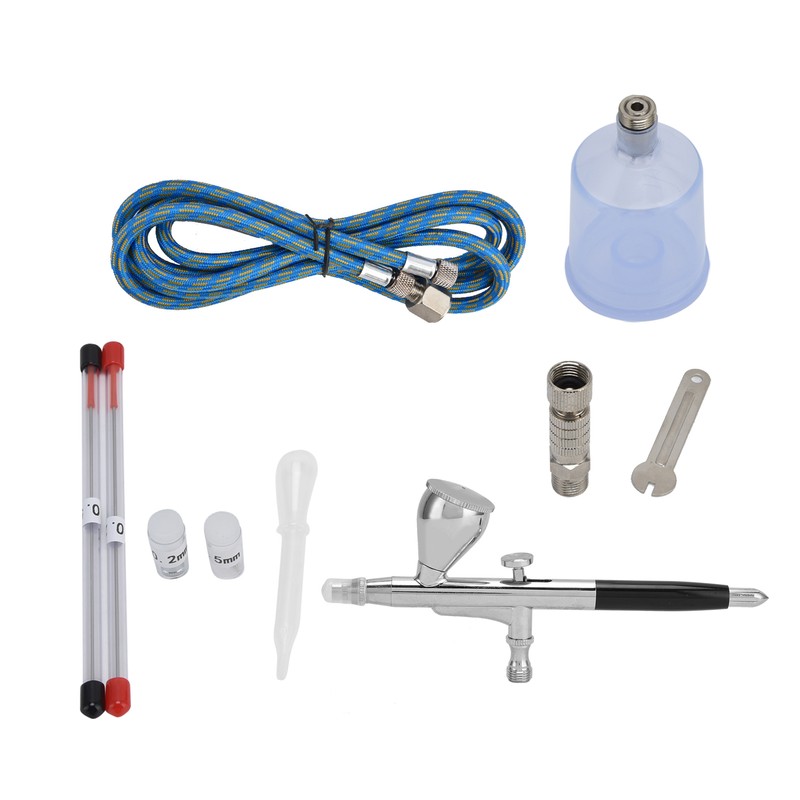 G1/8 Airbrush Kit Spray Gun with Spray Pot Nozzles Needle