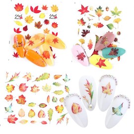 Beavorty 10pcs 3D Pumpkin Nail Decals Nail Art Stickers for Women DIY Manicure Decorations