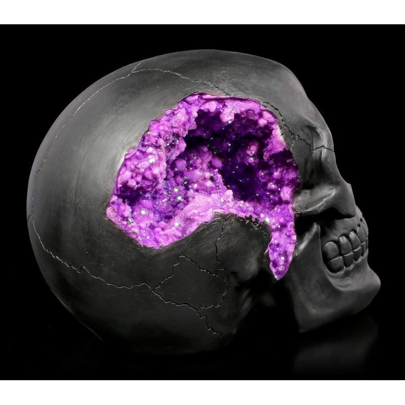 Figuren Shop GmbH Gothic Skull with Purple Crystal Embellishments -