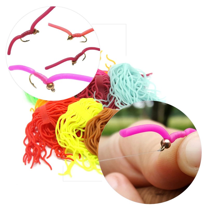 SAMSFX Fishing Fly Tying Materials Squirmy Wormy Soft Worm Lures