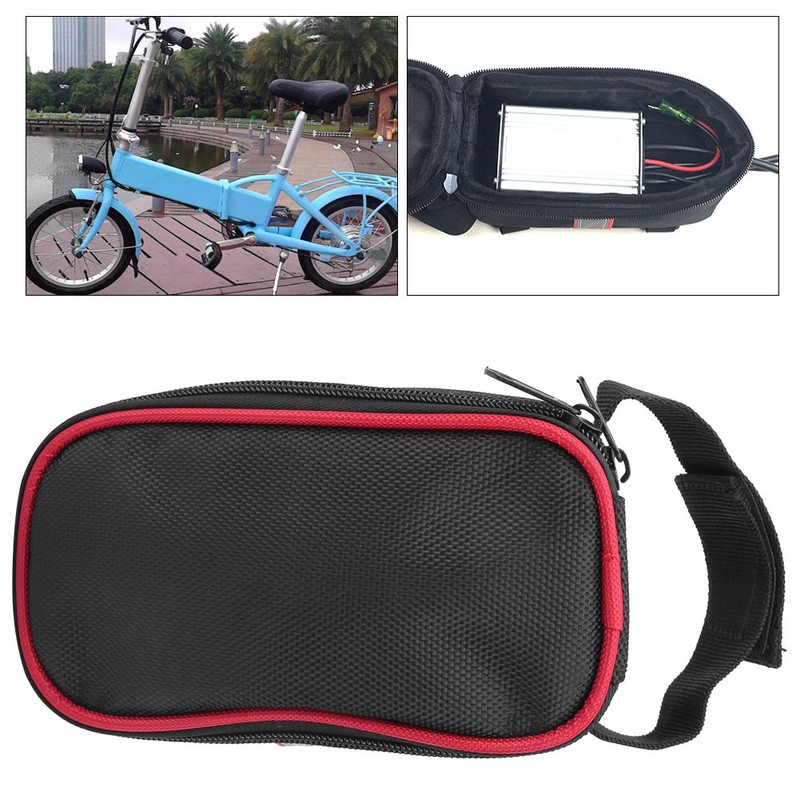 Black Canvas Bike Electric Bicycles Controller Bag Storage Bags Accessory
