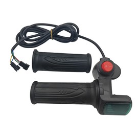 1 Pair E-Bike Throttle Grip with LCD Battery Voltage Display, 48v Electric Bicycle Scooter Twist Throttle Grips