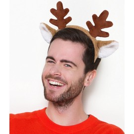 Delfd Reindeer Antlers Deer Headband Hairband for Face Wash Makeup Beauty, 1 Count