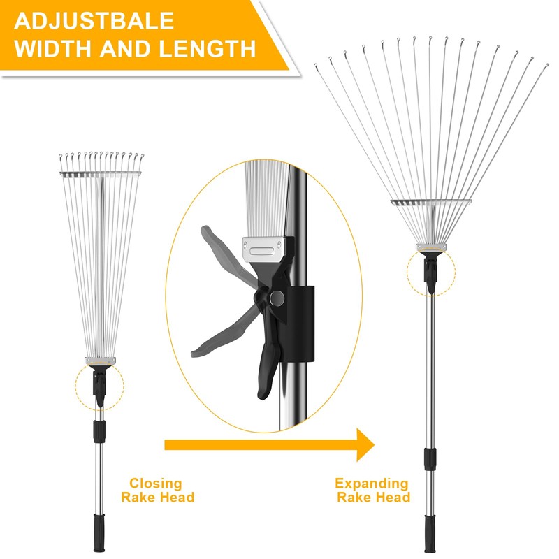 FIXM Telescoping Roof and Yard Rake 7-31 FT, Dual Use
