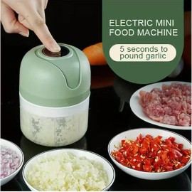 Quality Life Wireless Electric Mini Food Chopper 250ML Color Green