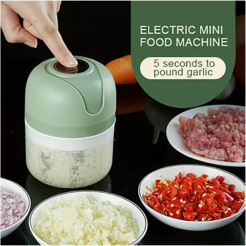 Quality Life Wireless Electric Mini Food Chopper 250ML Color Green