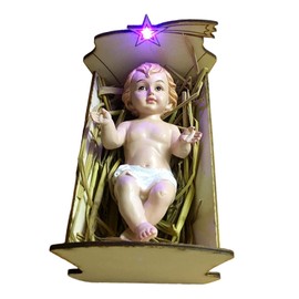 Harilla Babies Jesus Figure Jesus Child Figurine Collection Table Top Decoration Craft Wooden Nativity Figure for Home Holiday