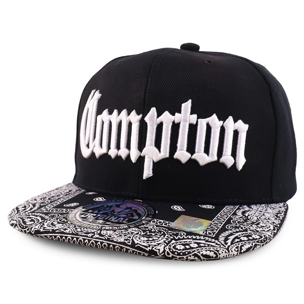 Trendy Apparel Shop Compton Old English Font Embroidered Bandana Flatbill