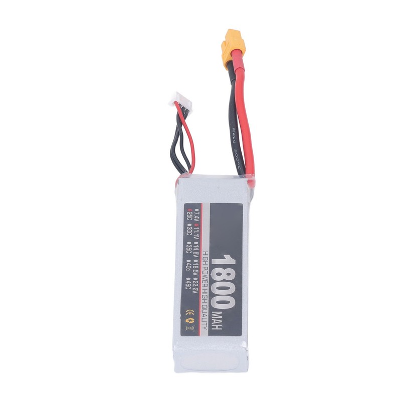LiPo Battery Pack 11.1V 3S 1800mAh 25C Rechargeable LiPo Battery