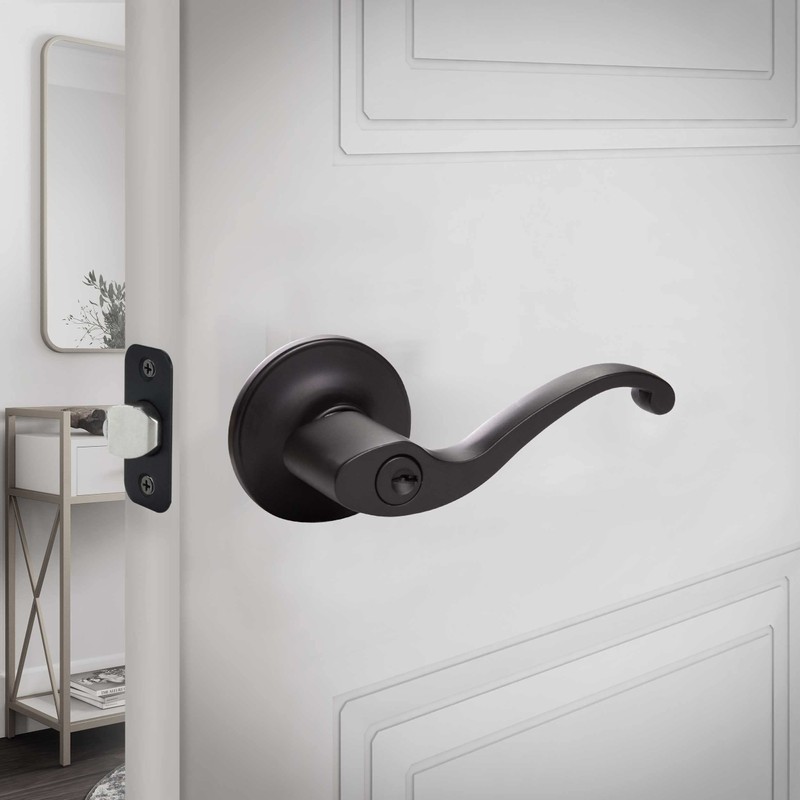 Design House 779231 Scroll Entry Door Lever Matte Black