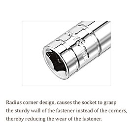 Kozelo 2pcs 6 Point Shallow Socket - [1/4 Inch x 8mm] Square Drive for Car Mechanical Equipment Repair Use, CR-V Steel Metric Sizes